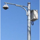 Galvanized Round Single Ornament CCTV Pole 1
