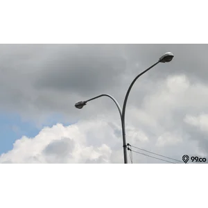 Tiang  Lampu PJU Bulat DoubleOrnament