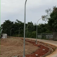 Tiang Lampu PJU Single Paraboll oktagonal 
