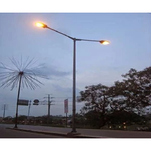 Octagonal double angle galvanized street light pole