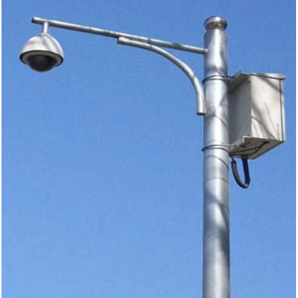 Galvanized CCTV Pole Single Ornament 7 Meters